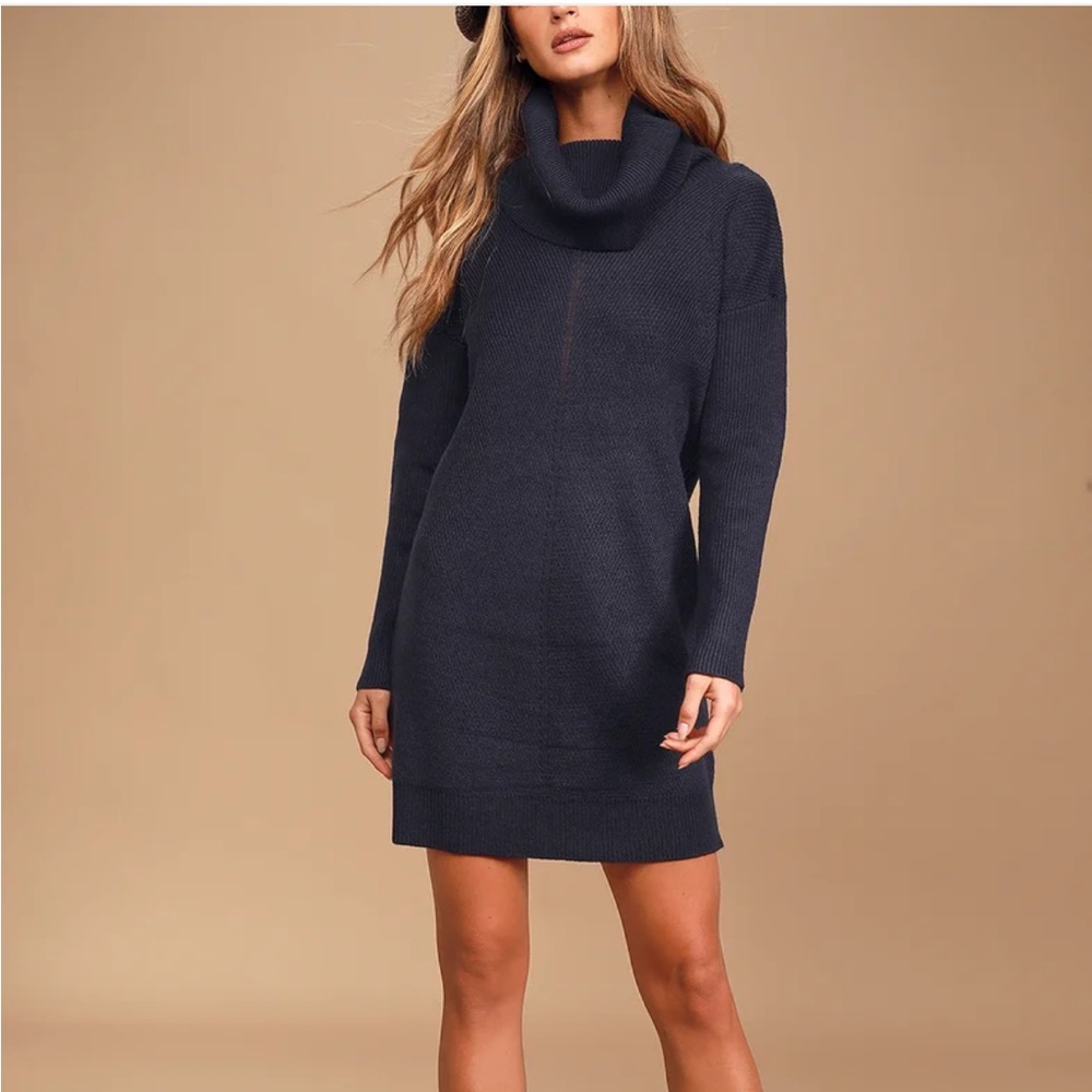 Tea Reader Navy Blue sweater dress Lulus